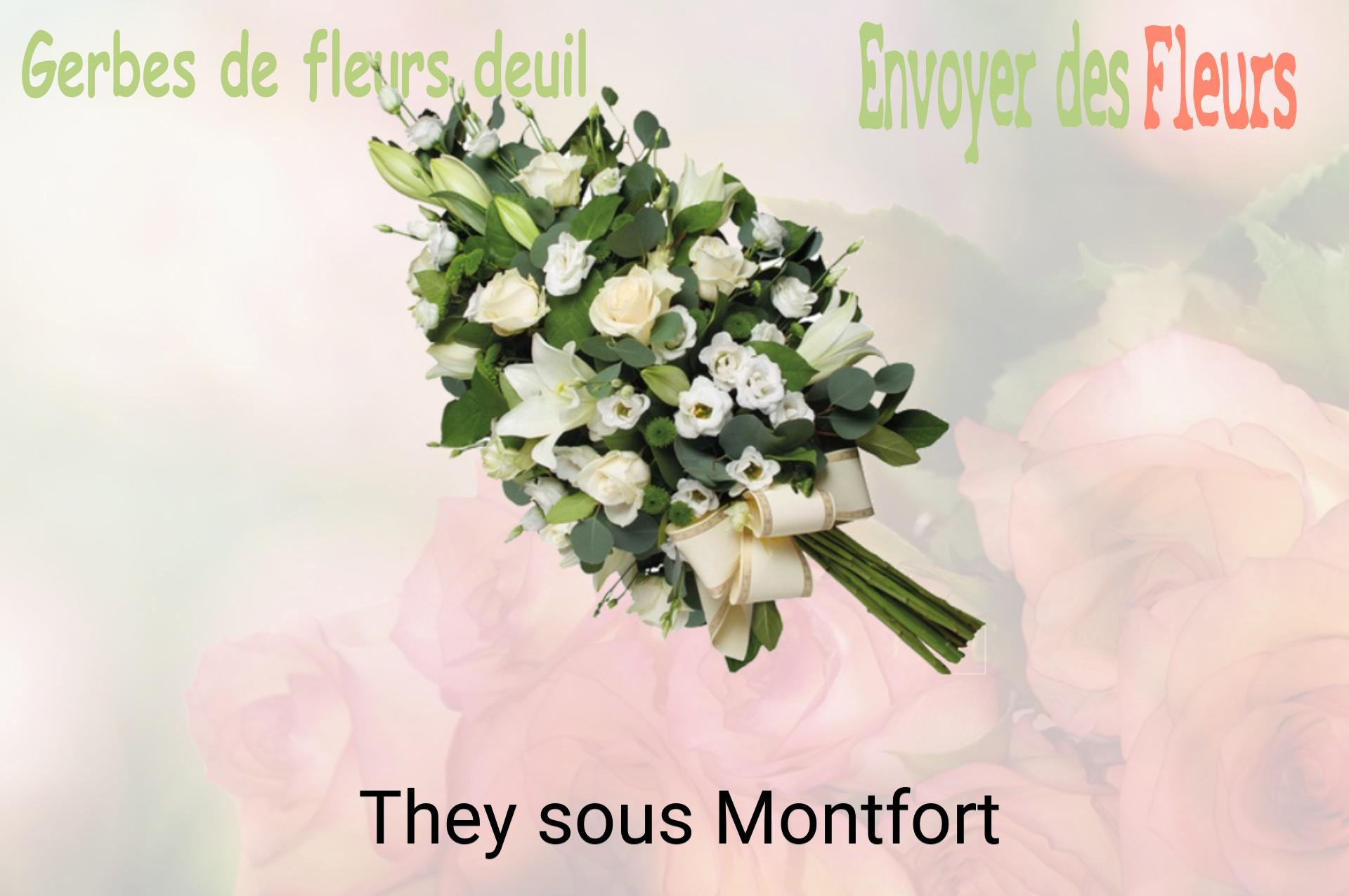 Gerbe de fleurs de deuil livrée à They-sous-Montfort